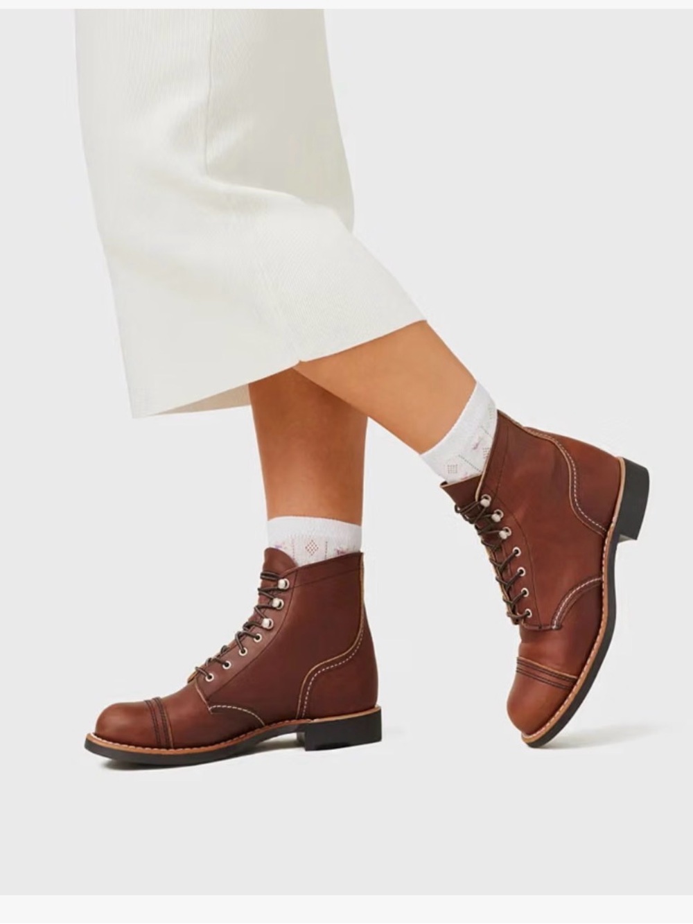 Red Wing Shoes Brown Leather Lace-Up Ankle Boots